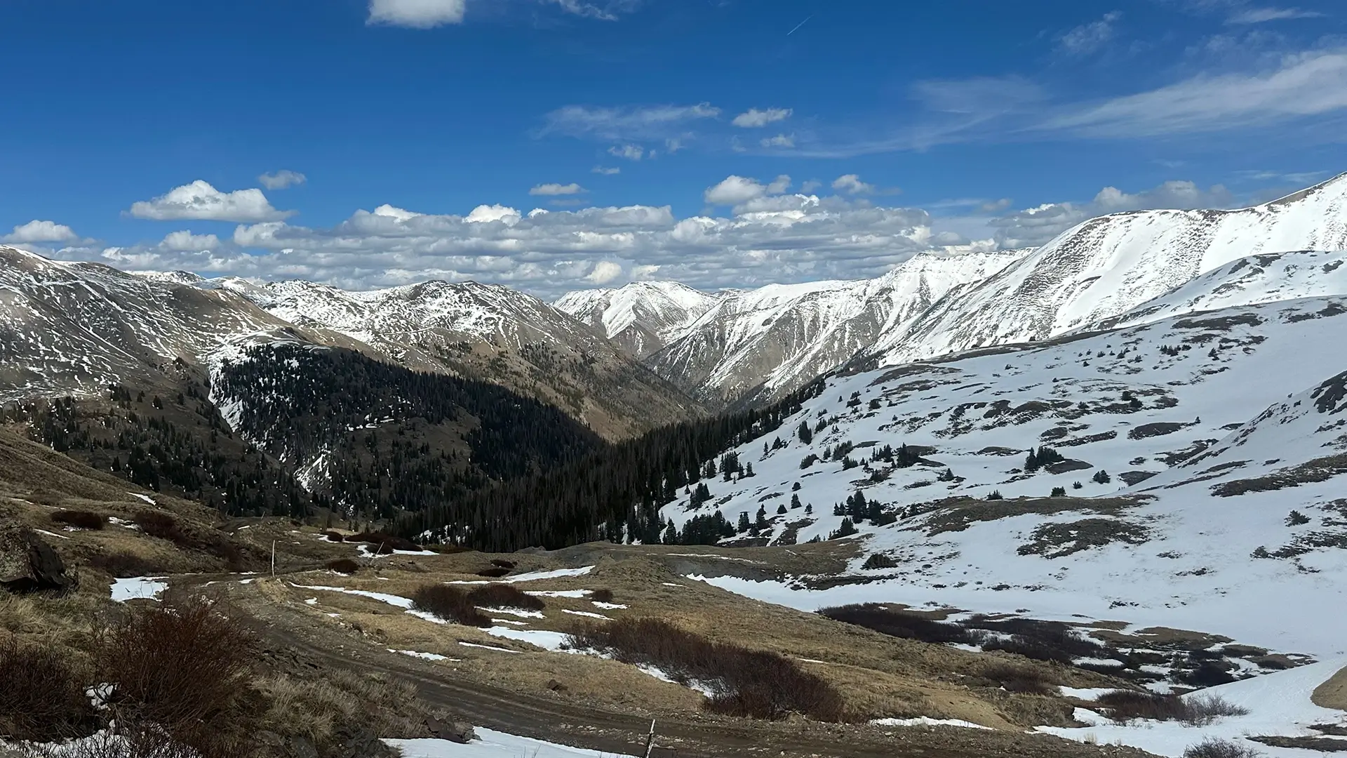Snow-capped mountains near Lake City
