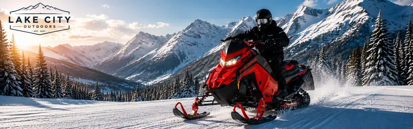 Polaris snowmobile in the Lake City backcountry